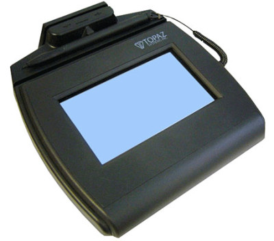 Topaz SigLite LCD 4x3 MSR Signature Pad