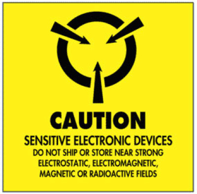 Warning Caution - Sensitive Electronic Devices Shipping Labels