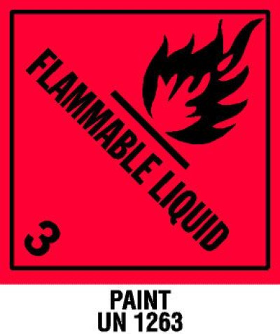 Warning Flammable Liquid with Note Shipping Labels