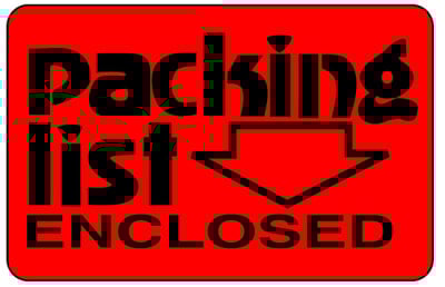Caution Packing List Enclosed Shipping Labels