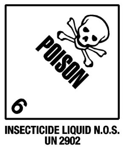 Warning Insecticide Liq. Shipping Labels