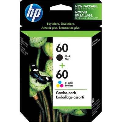 HP 60 2-Pack Tri-color/Black Original Ink Cartridge Combo InkJet Cartridge