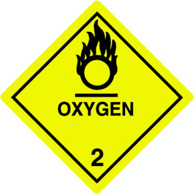 Warning Oxygen Shipping Labels