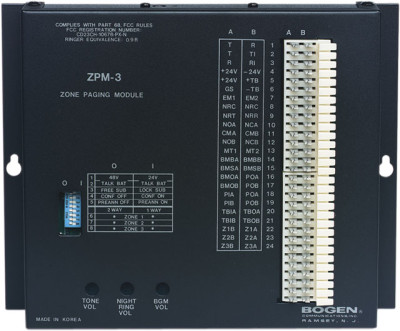 Bogen ZPM-3 3-Zone Paging Module Public Address Equipment