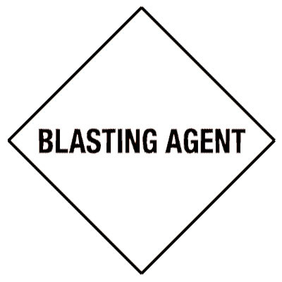 Warning Blasting Agent Shipping Labels