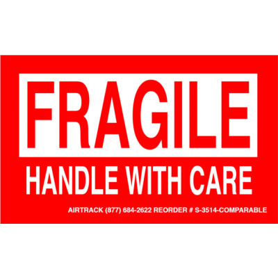 AirTrack® Fragile Shipping Labels Barcode Label
