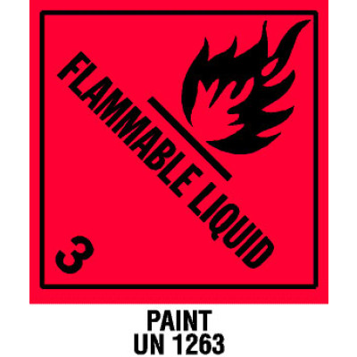 Warning Flammable Liquid with Note Shipping Labels