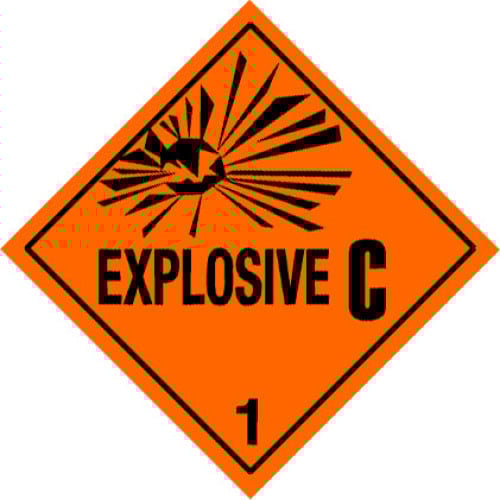 Warning Explosive 1.3C Shipping Labels