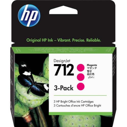 HP 712 3-pack 29-ml Magenta DesignJet Ink Cartridge InkJet Cartridge