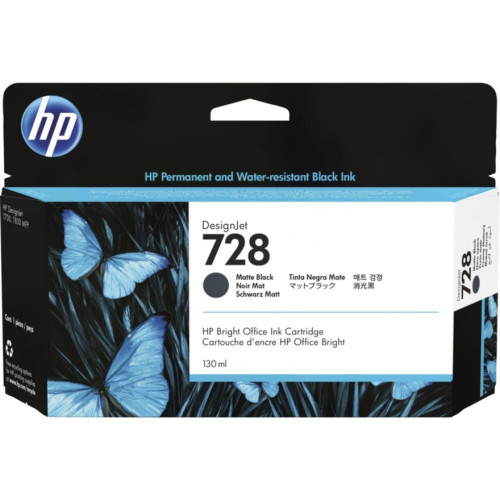 HP 728 130ml Matte Black DesignJet Ink Cartridge InkJet Cartridge