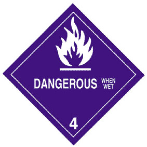 Warning Dangerous When Wet Shipping Labels