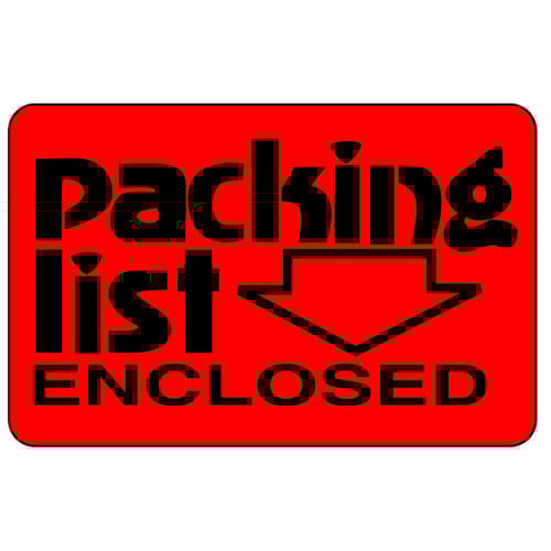 Caution Packing List Enclosed Shipping Labels