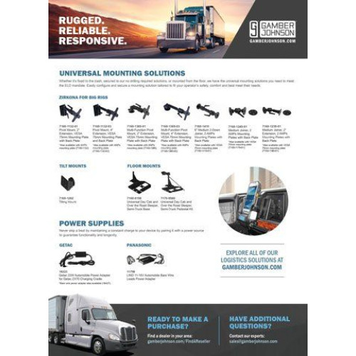 Gamber-Johnson Universal Zirkona Mounting Hardware and Stands