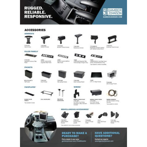 Gamber-Johnson Vehicle Specific Console Boxes Mounting Hardware and Stands