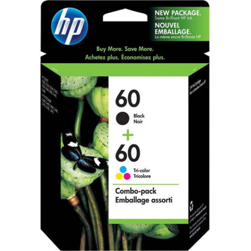 HP 60 2-Pack Tri-color/Black Original Ink Cartridge Combo InkJet Cartridge