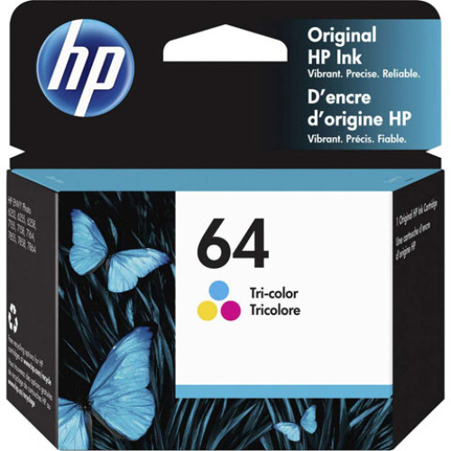 HP 64 Tri-color Original Ink Cartridge InkJet Cartridge