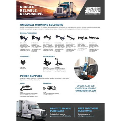 Gamber-Johnson Freightliner Mounting Hardware and Stands