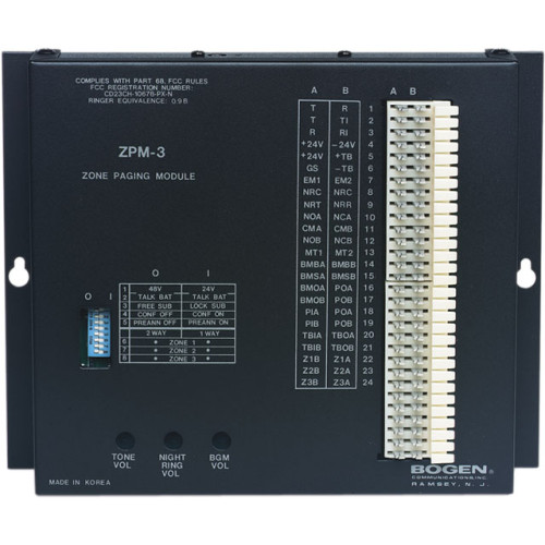 Bogen ZPM-3 3-Zone Paging Module Public Address Equipment